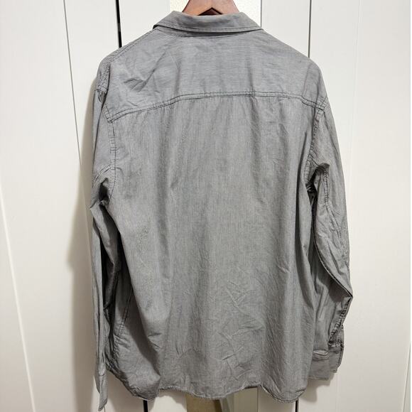 Rocawear Black White Gray Pinstriped Casual Button Down Shirt Top Mens Size 2XL - Picture 2 of 8